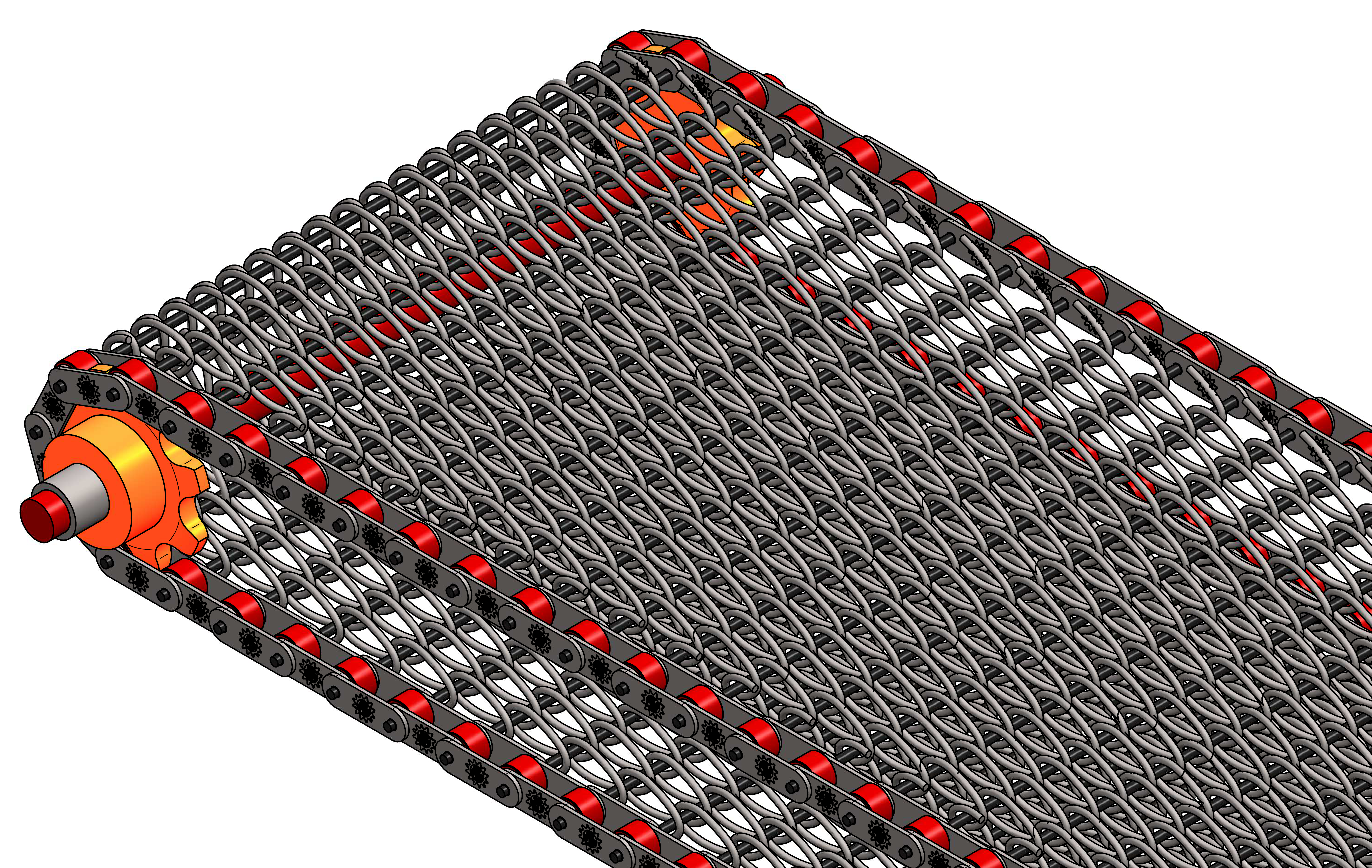 metallic金属输送带结构3D图纸 STP IGS格式